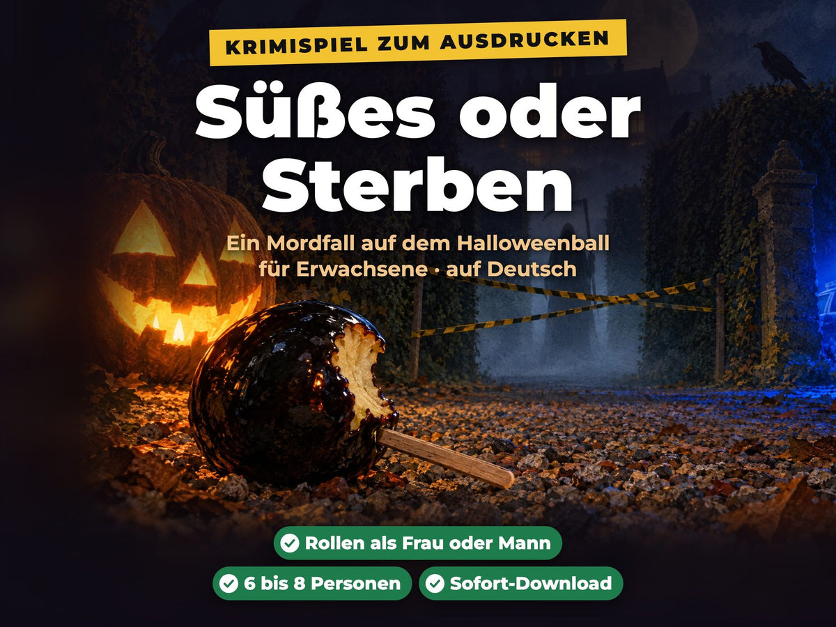 Süßes oder Sterben Krimispiel zum Ausdrucken